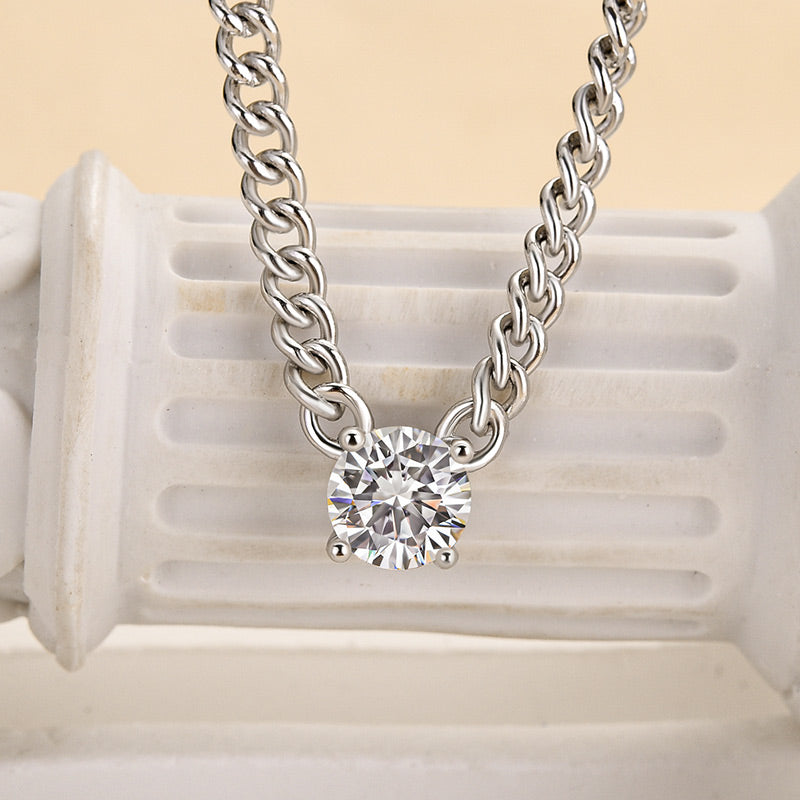 Maxine Moissanite 1.0 Carat Cuban Necklace