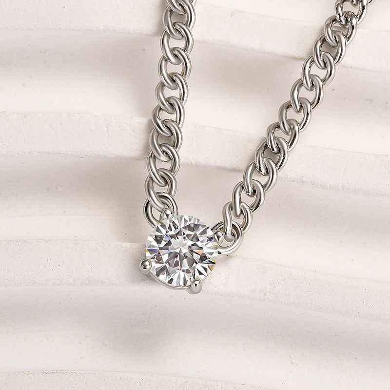 Maxine Moissanite 1.0 Carat Cuban Necklace