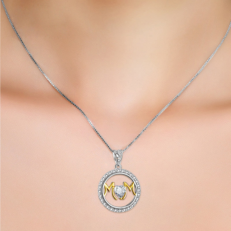Maxine Mother's Day Gift Heart Cut Mom Two-tone Necklace
