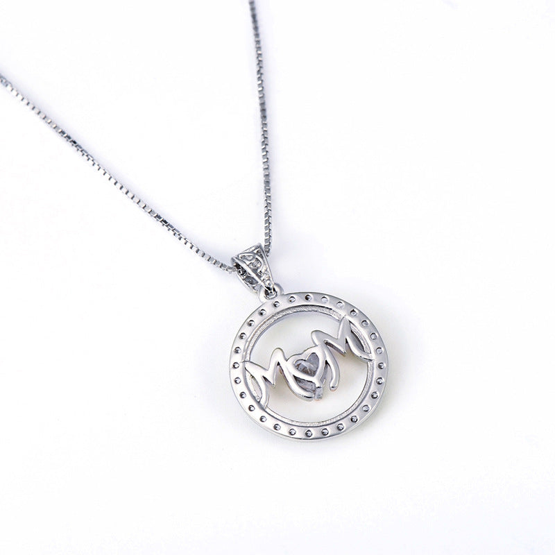 Ahabobo Mother's Day Gift Heart Cut Mom Two-tone Necklace