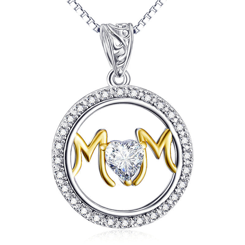 Maxine Mother's Day Gift Heart Cut Mom Two-tone Necklace