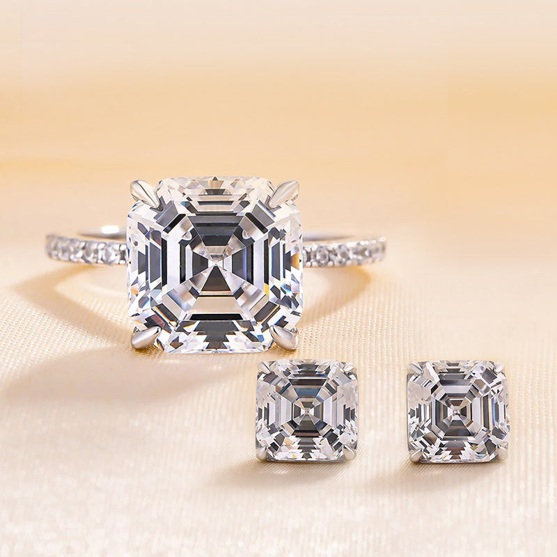Noble Asscher Cut 2PC Jewelry Set