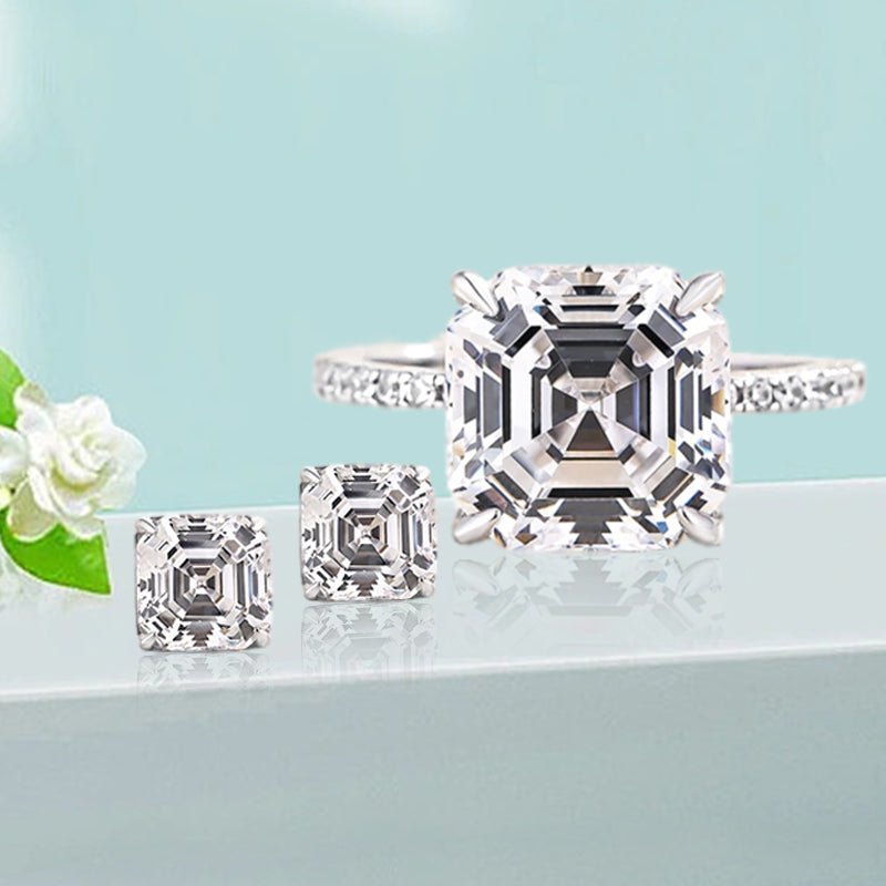 Noble Asscher Cut 2PC Jewelry Set