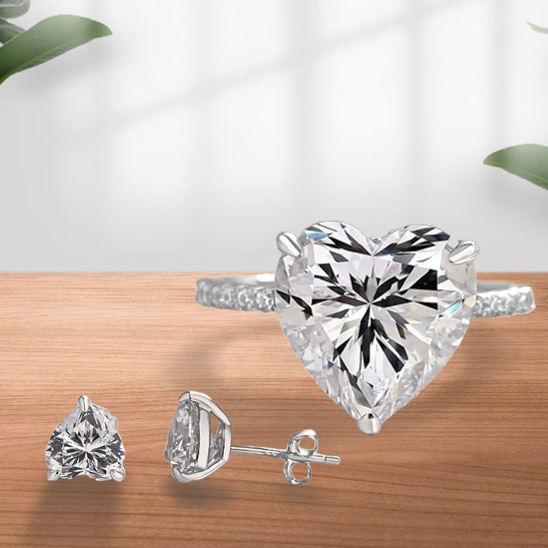 Elegant Heart Cut 2PC Jewelry Set