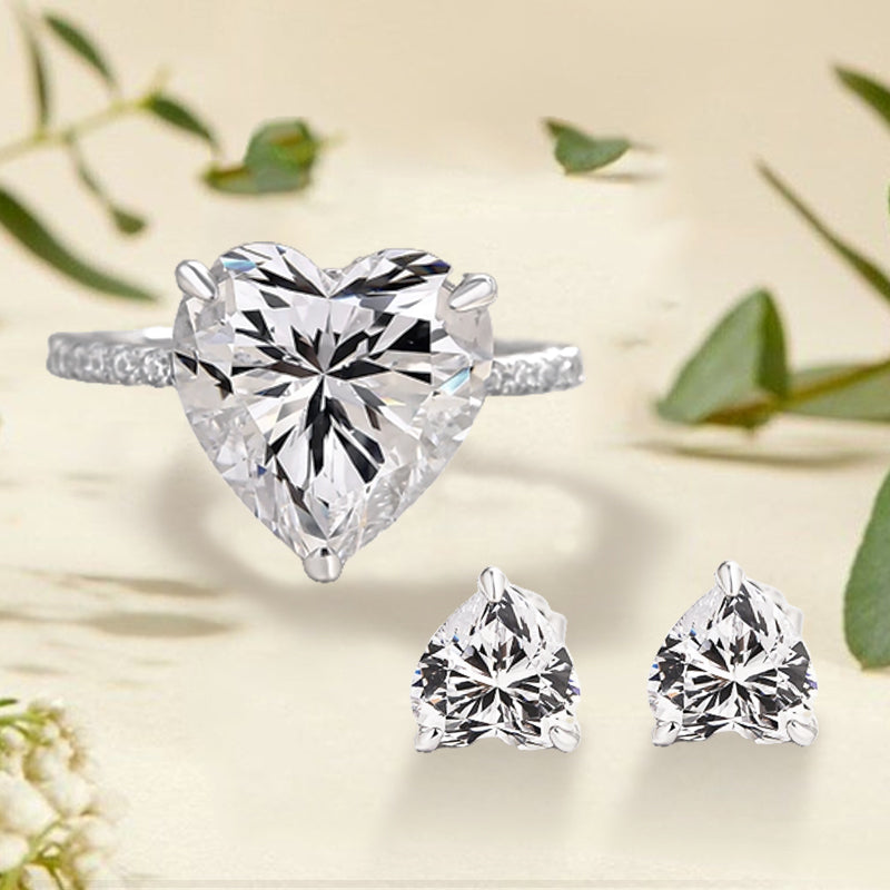Elegant Heart Cut 2PC Jewelry Set
