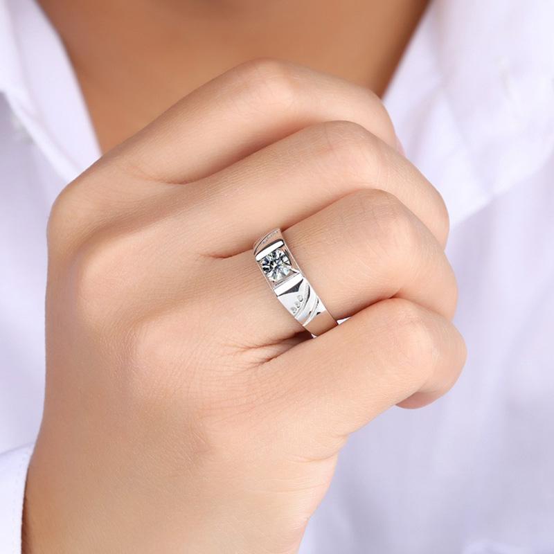 Classic Round Cut Wide Wedding Band For Band In Sterling Silver