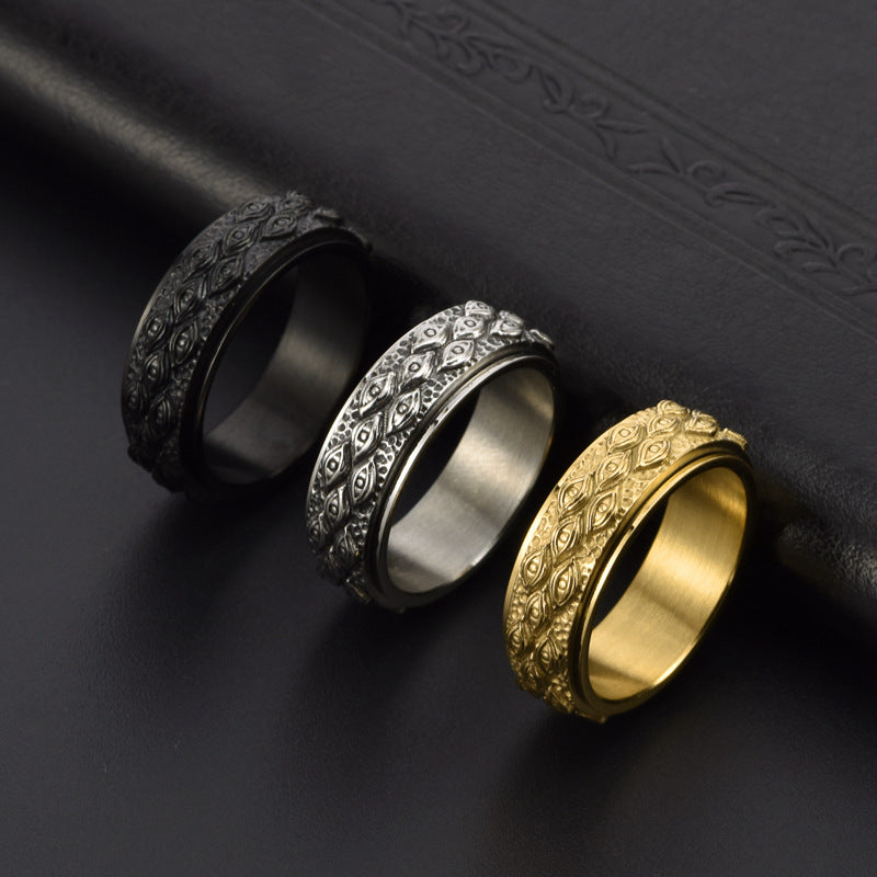 Tungsten Carbide The Eye of God Men's Wide Wedding Band