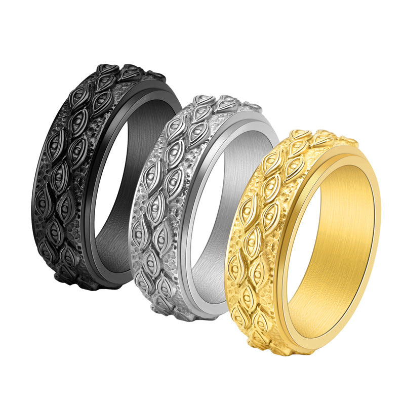 Tungsten Carbide The Eye of God Men's Wide Wedding Band