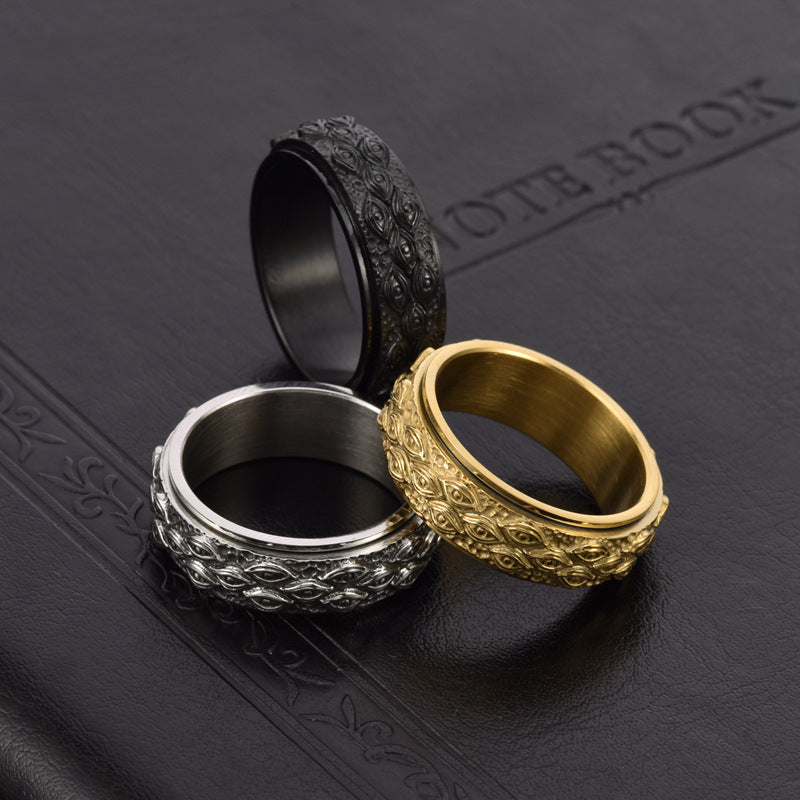 Tungsten Carbide The Eye of God Men's Wide Wedding Band