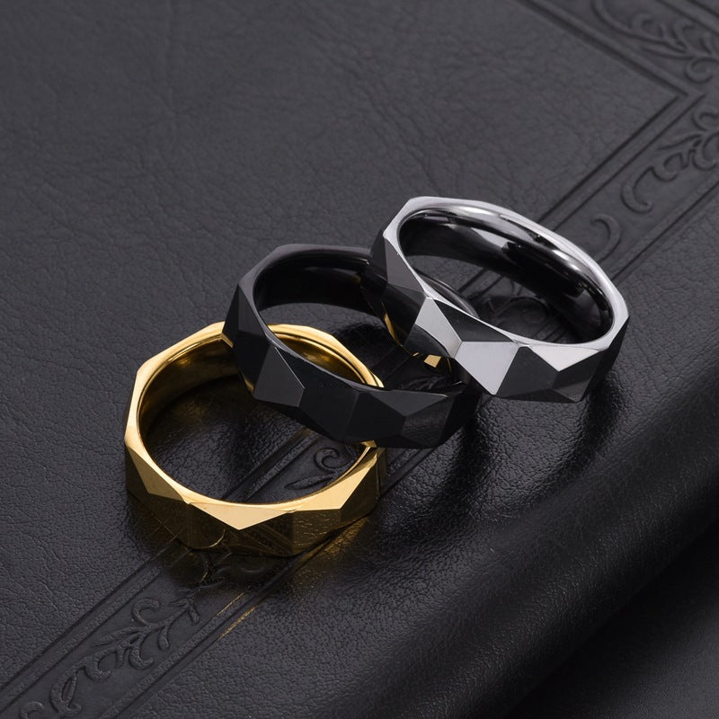 Maxine Fashion Tungsten Carbide Rhomboid Men's Wide Wedding Band
