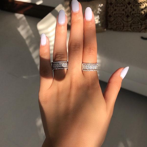 Luxury Wide Pave Design Women's Wedding Band for Women In White Gold