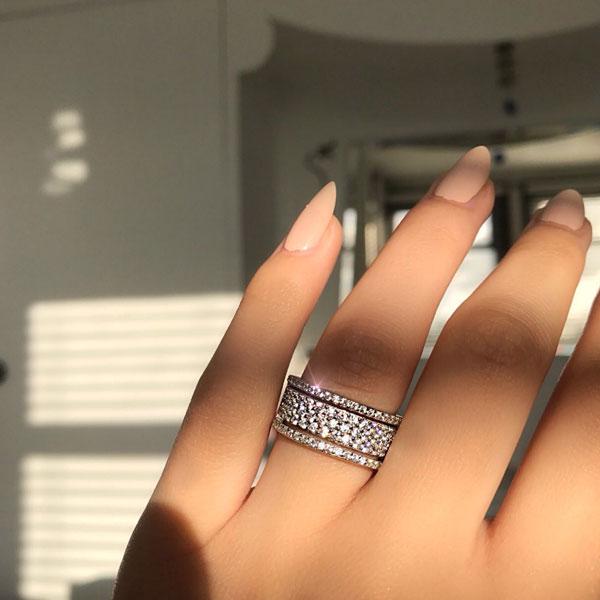 Luxury Wide Pave Design Women's Wedding Band for Women In White Gold