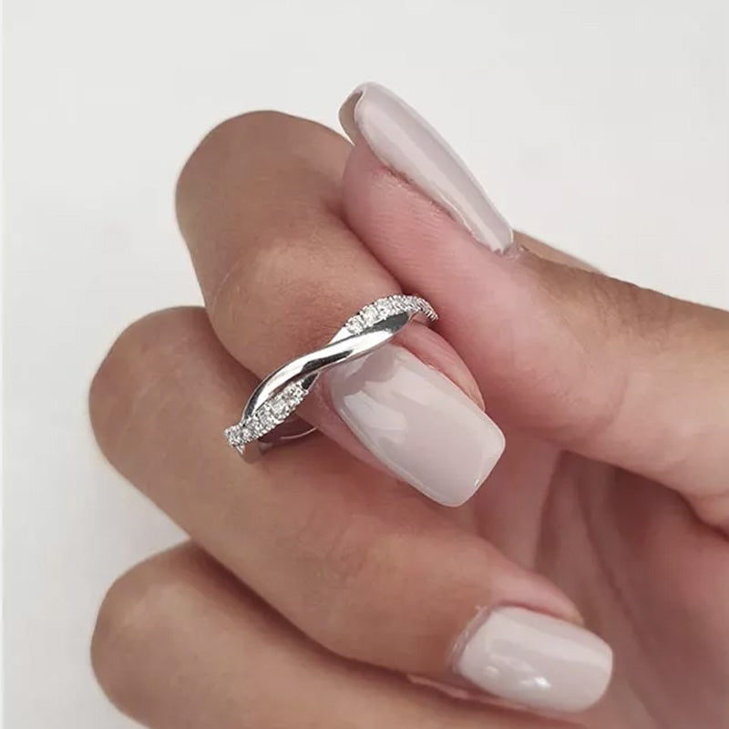Twist Eternity Sona Simulated Diamonds Wedding Band for Women