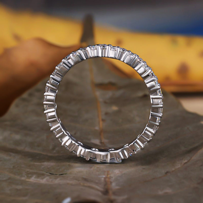 Elegant Round Cut Full Wedding Band for Women In Sterling Silver