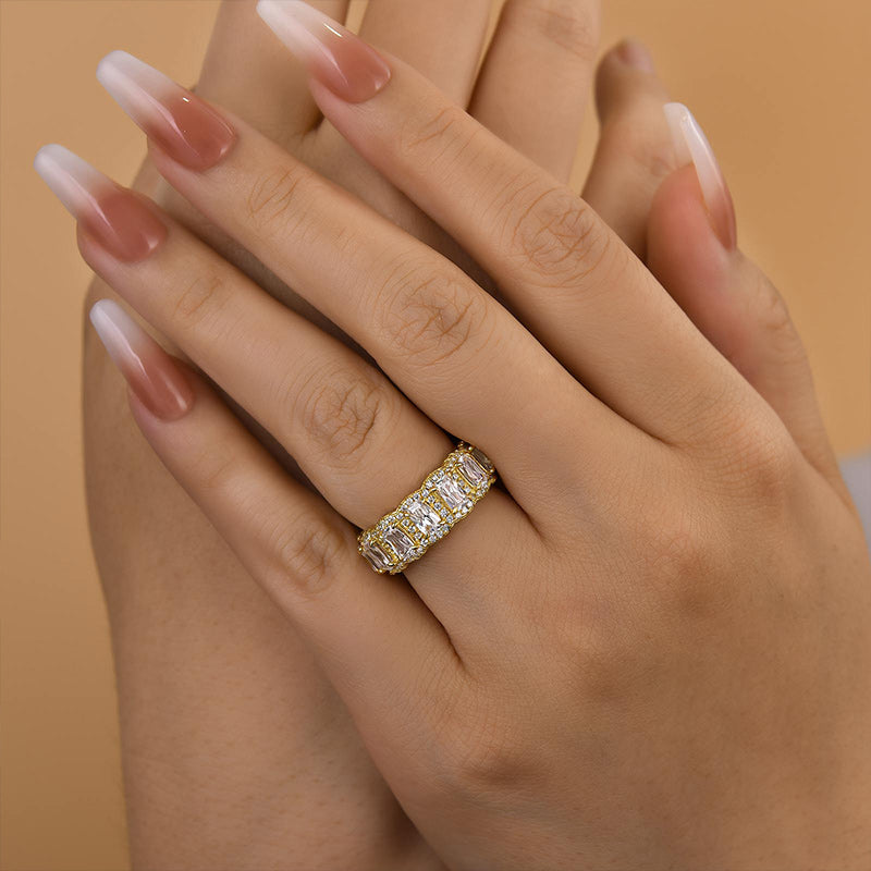 Luxurious Halo Cushion Cut Wide Wedding Band For Women In Sterling Silver
