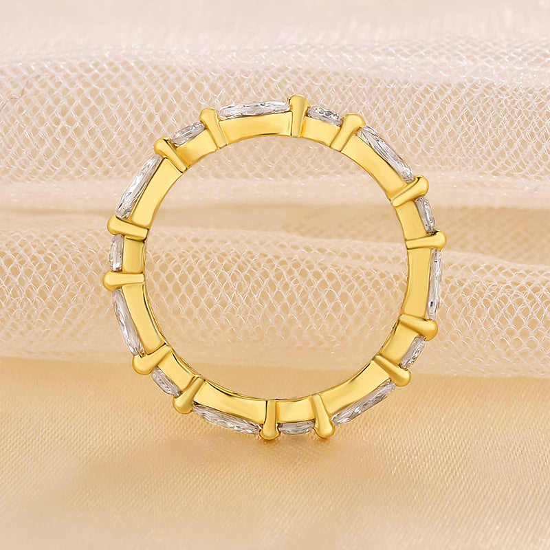 Exclusive Marquise Cut Wedding Band In Sterling Silver