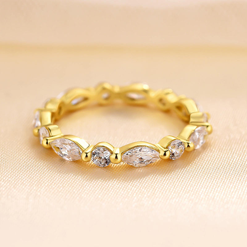 Exclusive Marquise Cut Wedding Band In Sterling Silver