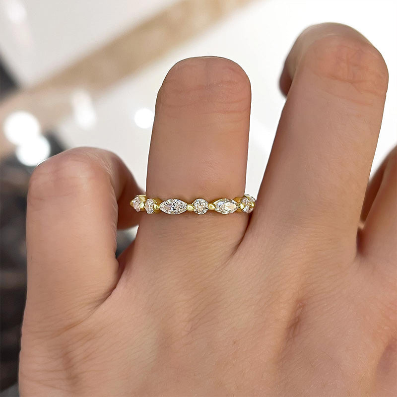 Exclusive Marquise Cut Wedding Band In Sterling Silver