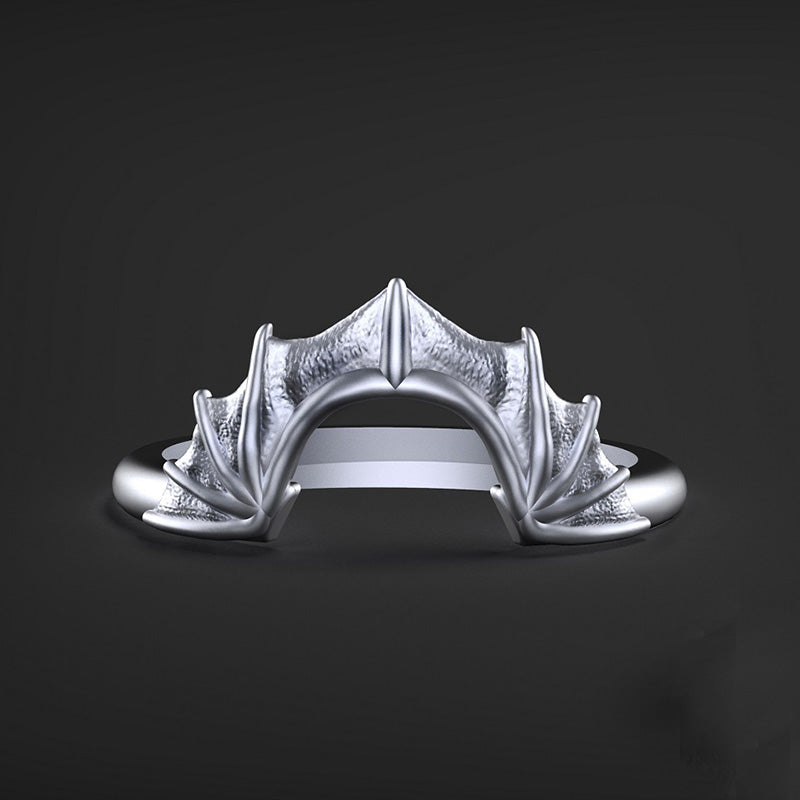 Dark Split Shank Coffin Cut Wedding Ring Set For Women In Sterling Silver