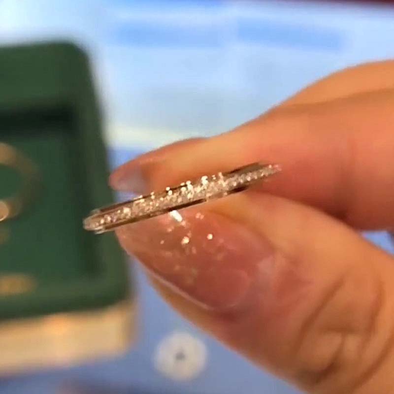 Desirable Yellow Gold Pave Wedding Band