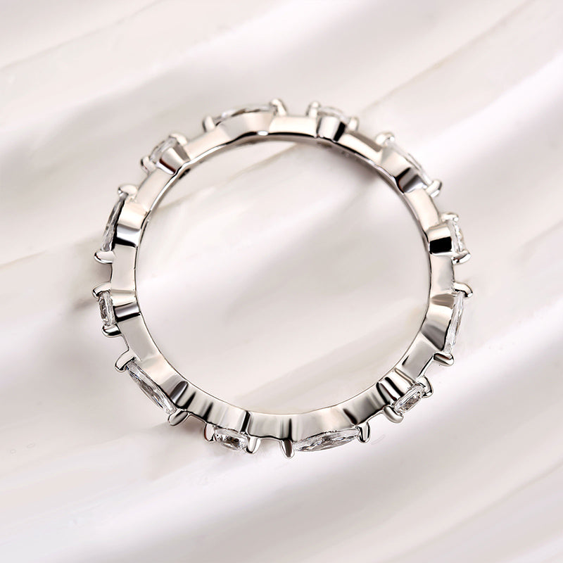 Ahabobo Fashion Marquise & Round Cut Wedding Band