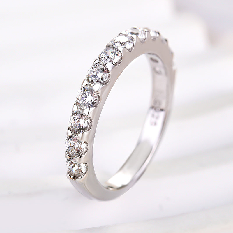 Exquisite Half Round Cut Women's Wedding Band