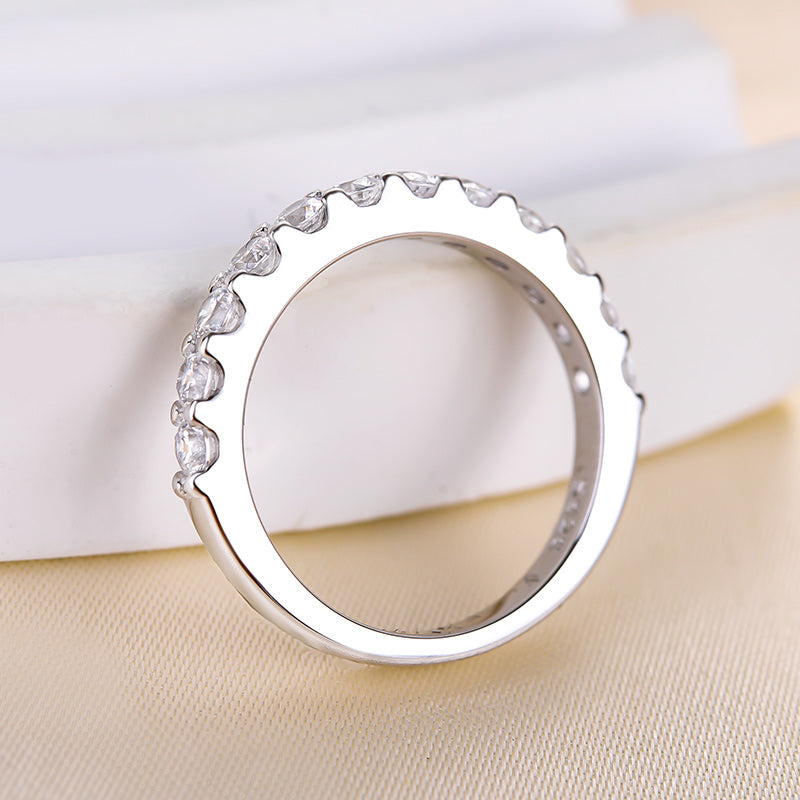 Exquisite Half Round Cut Women's Wedding Band