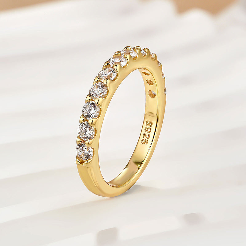 Exquisite Half Round Cut Women's Wedding Band