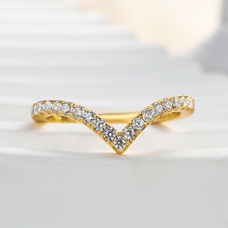 Ahabobo Enchanting V-shaped Design Full Wedding Band