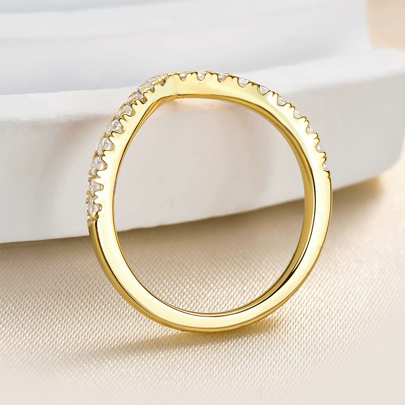 Ahabobo Enchanting V-shaped Design Full Wedding Band