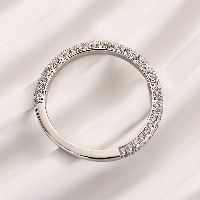 Ahabobo Unique Three Sided Stone Women's Wedding Band