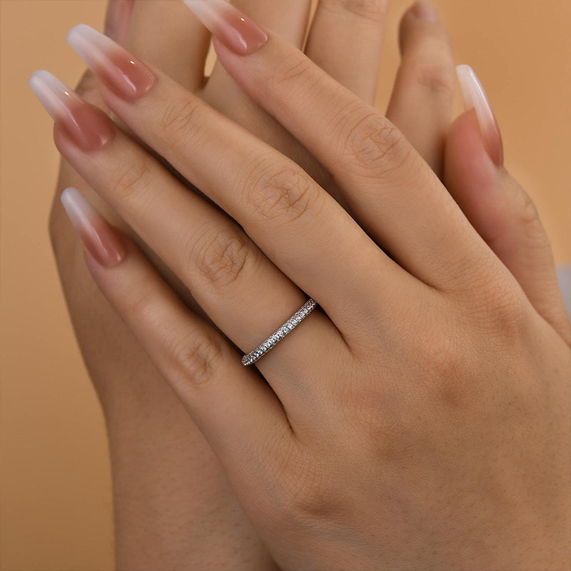 Ahabobo Unique Three Sided Stone Women's Wedding Band