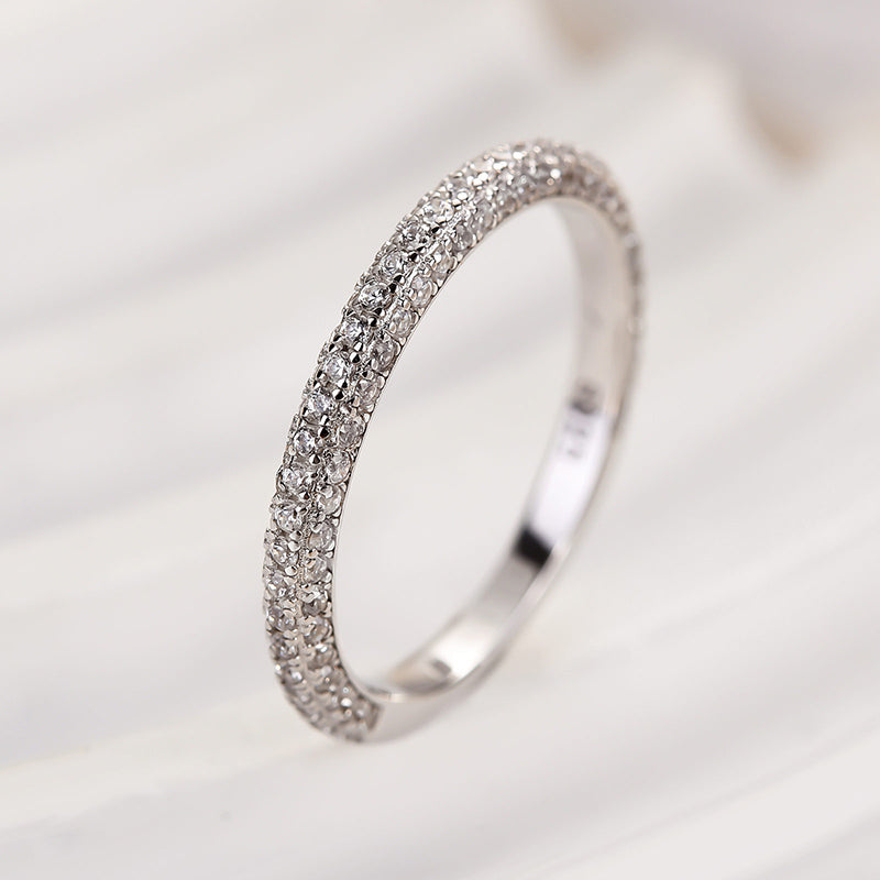 Ahabobo Unique Three Sided Stone Women's Wedding Band
