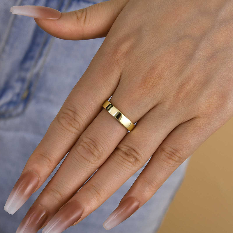 Ahabobo Classic Yellow Gold Wide Wedding Band