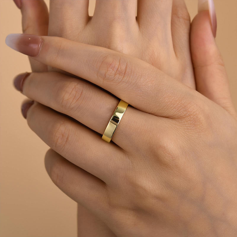 Ahabobo Classic Yellow Gold Wide Wedding Band