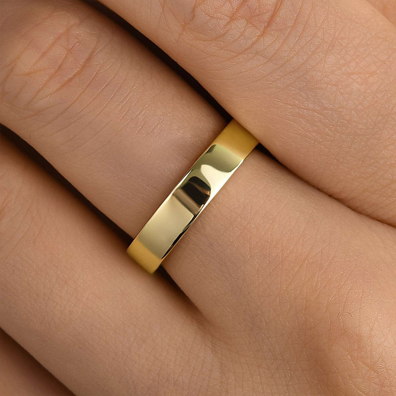 Ahabobo Classic Yellow Gold Wide Wedding Band