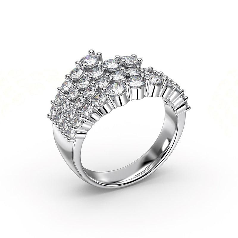 Ahabobo Fashion Round Cut Wedding Band