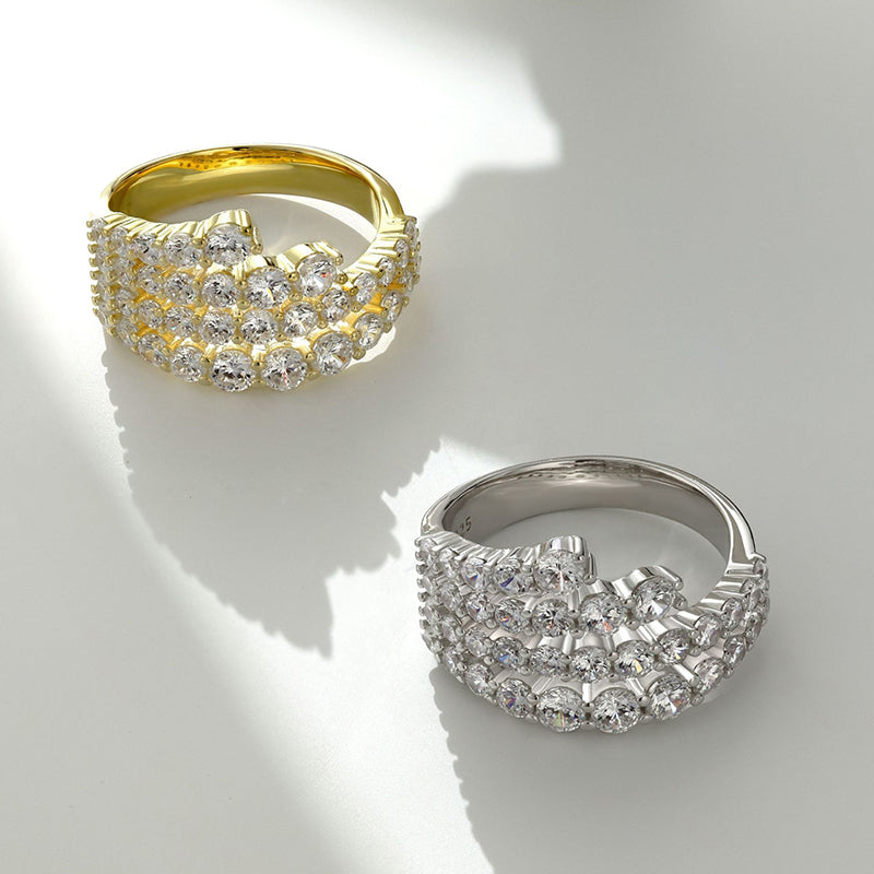 Ahabobo Fashion Round Cut Wedding Band
