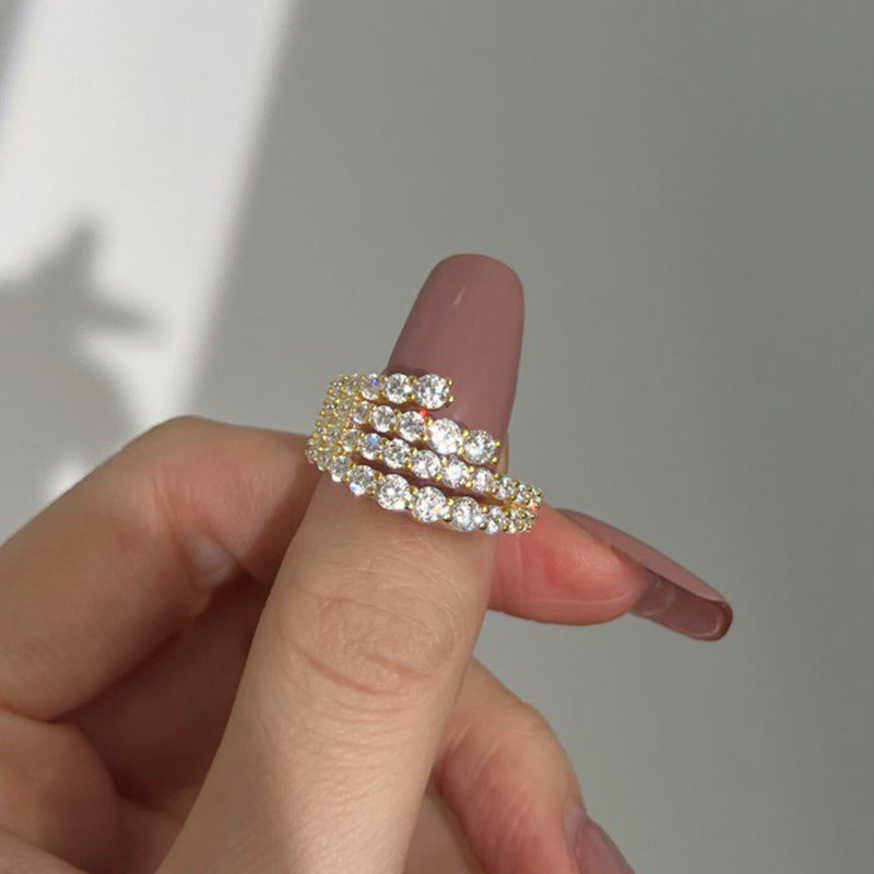 Ahabobo Fashion Round Cut Wedding Band