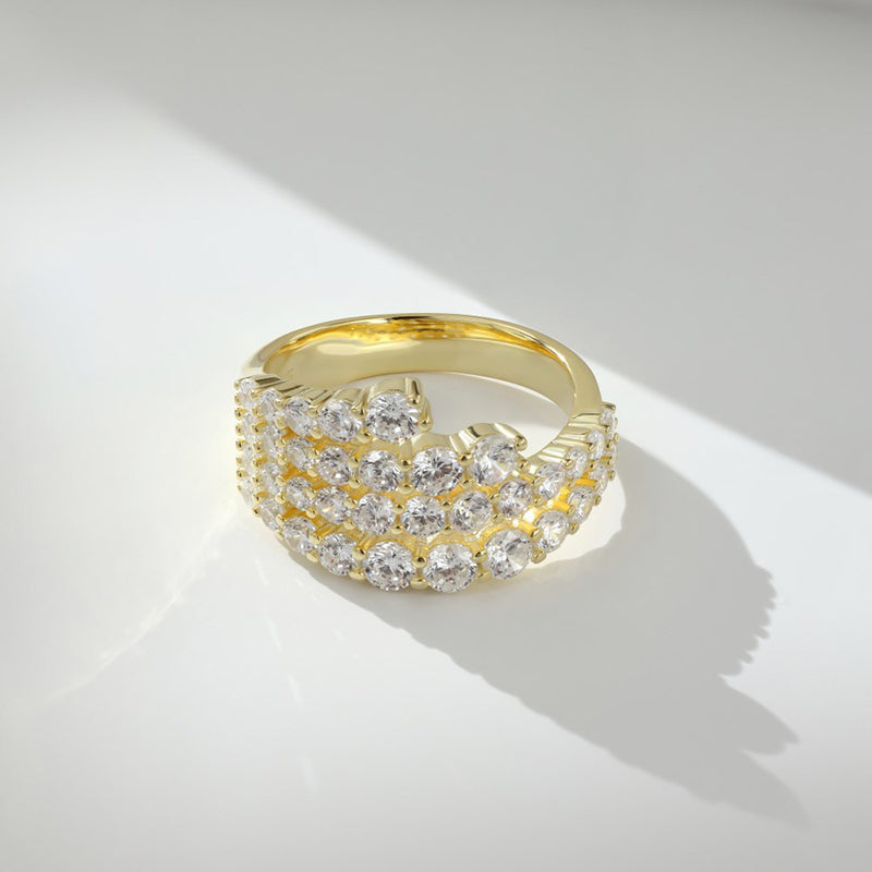 Ahabobo Fashion Round Cut Wedding Band