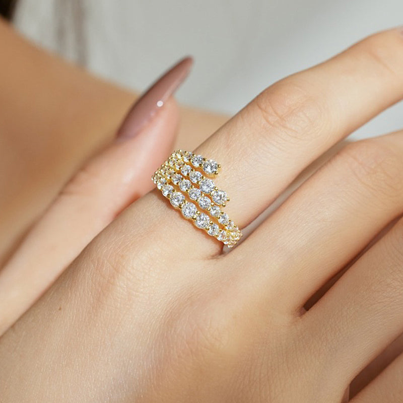 Ahabobo Fashion Round Cut Wedding Band