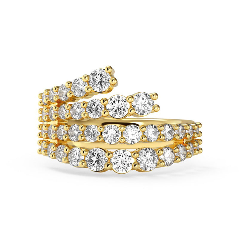 Ahabobo Fashion Round Cut Wedding Band