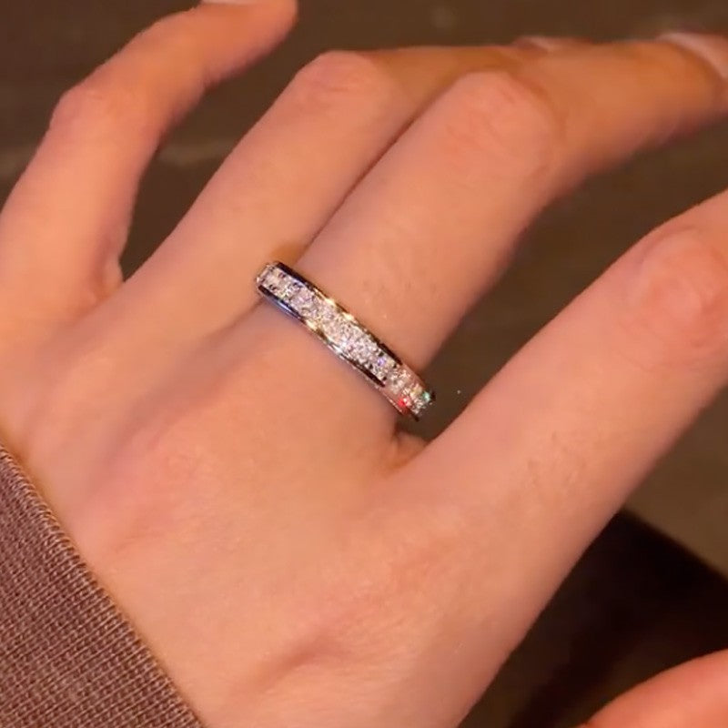 1.3Ct Channel Set Round Cut Eternity Wedding Band In Sterling Silver