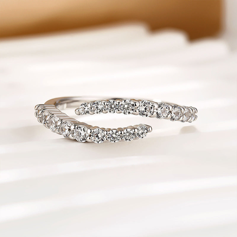 Unique Open Wedding Band Travel Ring In Sterling Silver For Women