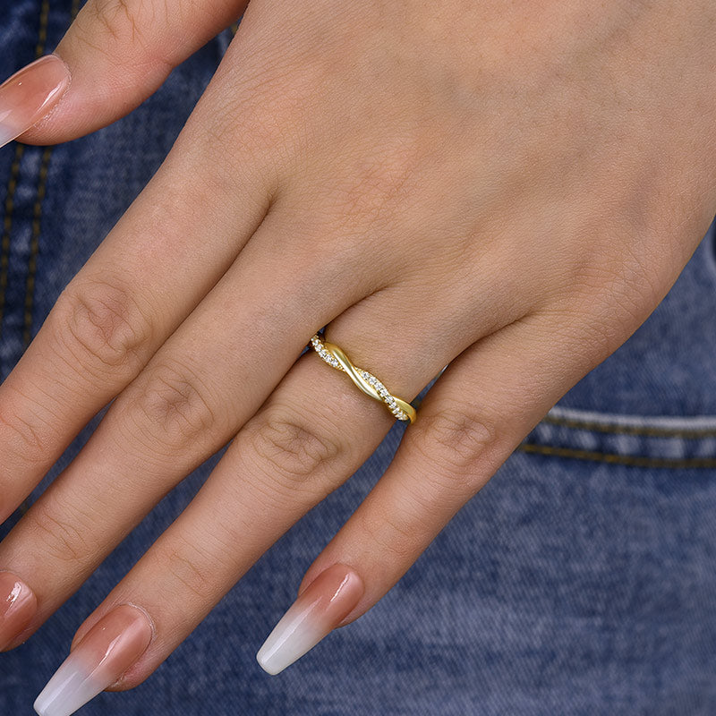Twist Eternity Sona Simulated Diamonds Wedding Band for Women