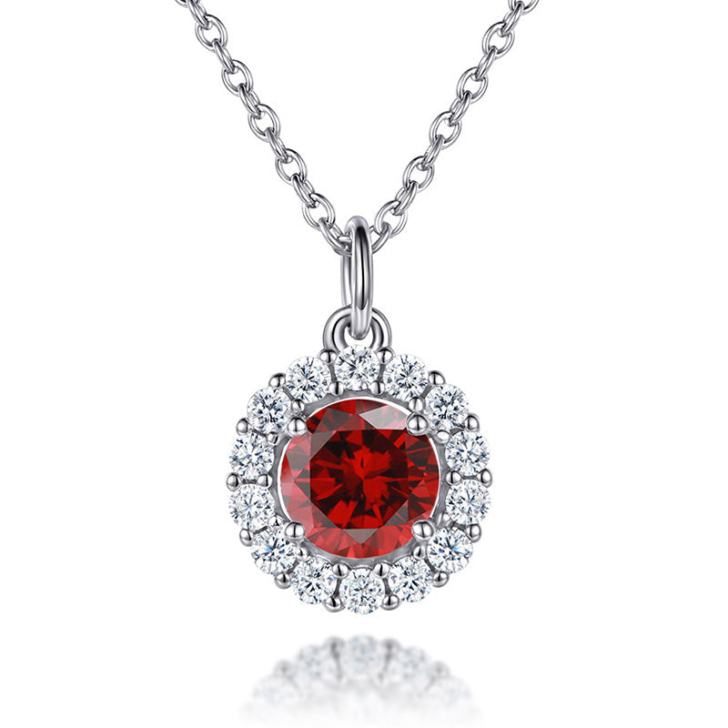 Classic Sterling Silver Birthstone Necklace for Mom