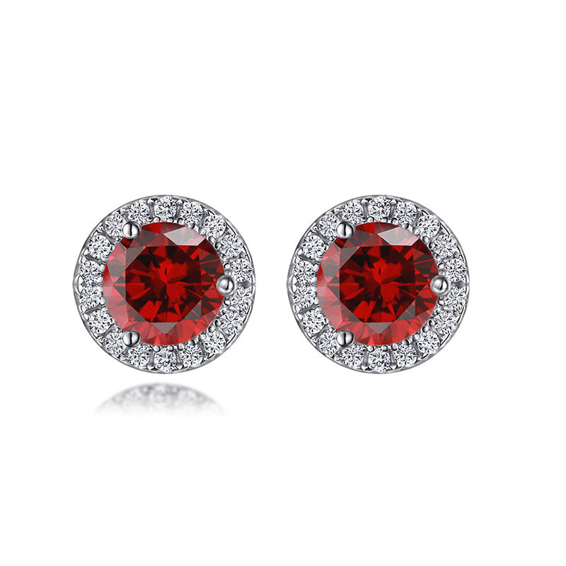 0.8Ct Birthstone Stud Earrings In Sterling Silver