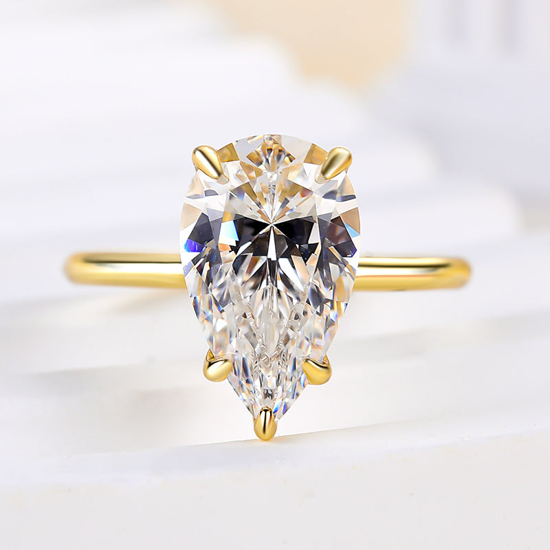 Maxine Classic 5 Prong 4.0 Ct Pear Cut Engagement Ring