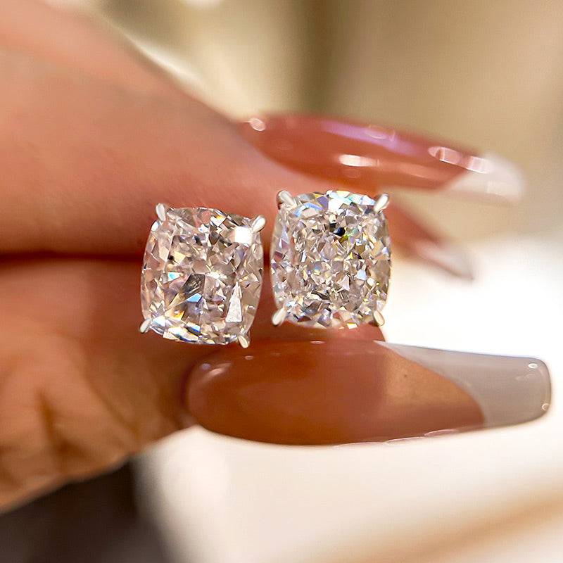 Ahabobo Classic Crushed Ice Cushion Cut 2PC Jewelry Set