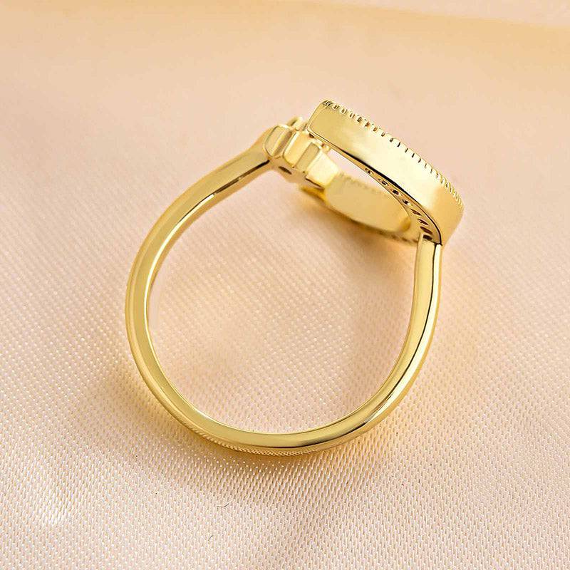 Crescent Moon & Star Adjustable Open Ring